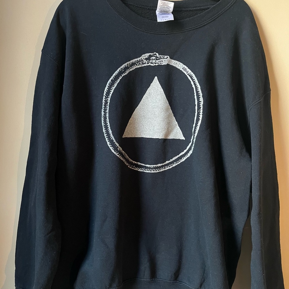 Sacred Bones Ouroboros Logo Crewneck Sweatshirt in Black